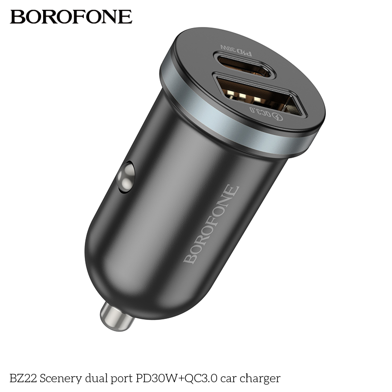 BOROFONE BZ22 Scenery dual-port car charger PD 30 W NZ 4